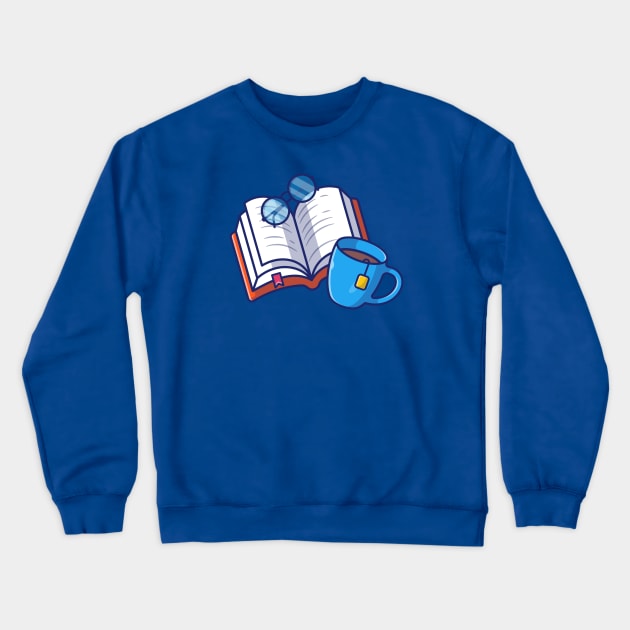 Book, coffee and glasses Crewneck Sweatshirt by Catalyst Labs